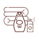 Icon mit Handtücher, Duschgel und Deo